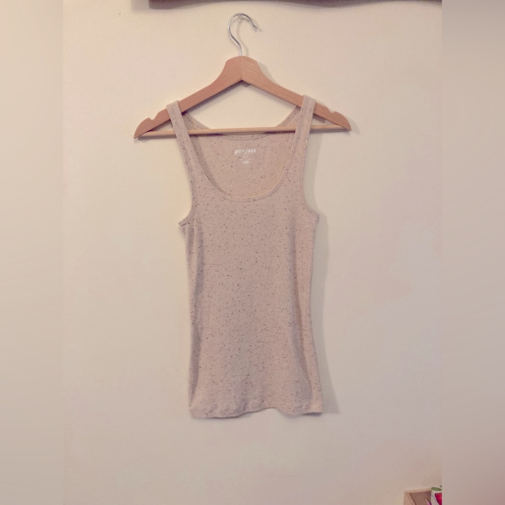Old Navy • Beige Speckled Perfect Fit Tank Top Size Small